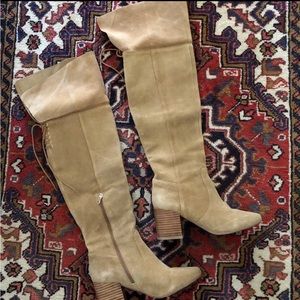 ANTHROPOLOGIE MATIKO CAMEL TAN SUEDE BOOTS SZ EU 38 US 7.5 or 8